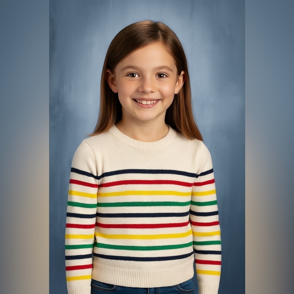 Primary Kids Cotton Rainbow Stripe Sweater – Sz 12 (Excellent Condition)